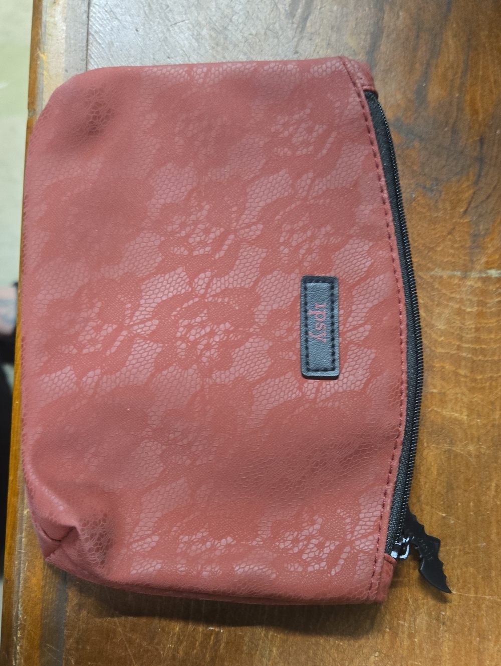 ipsy Dusty Rose Floral Lace Cosmetic Pouch